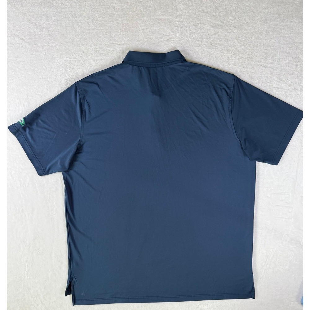 Peter Millar Summer Comfort Mens XXL Navy Blue Kirby Sleeve Logo Golf Polo Shirt - Picture 8 of 9